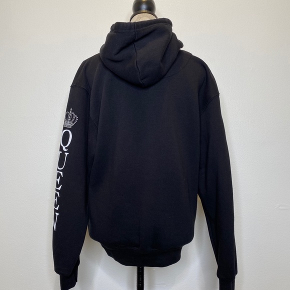 Black white silver QUEEN hooded sweater size Medium M hoodie - Picture 8 of 9